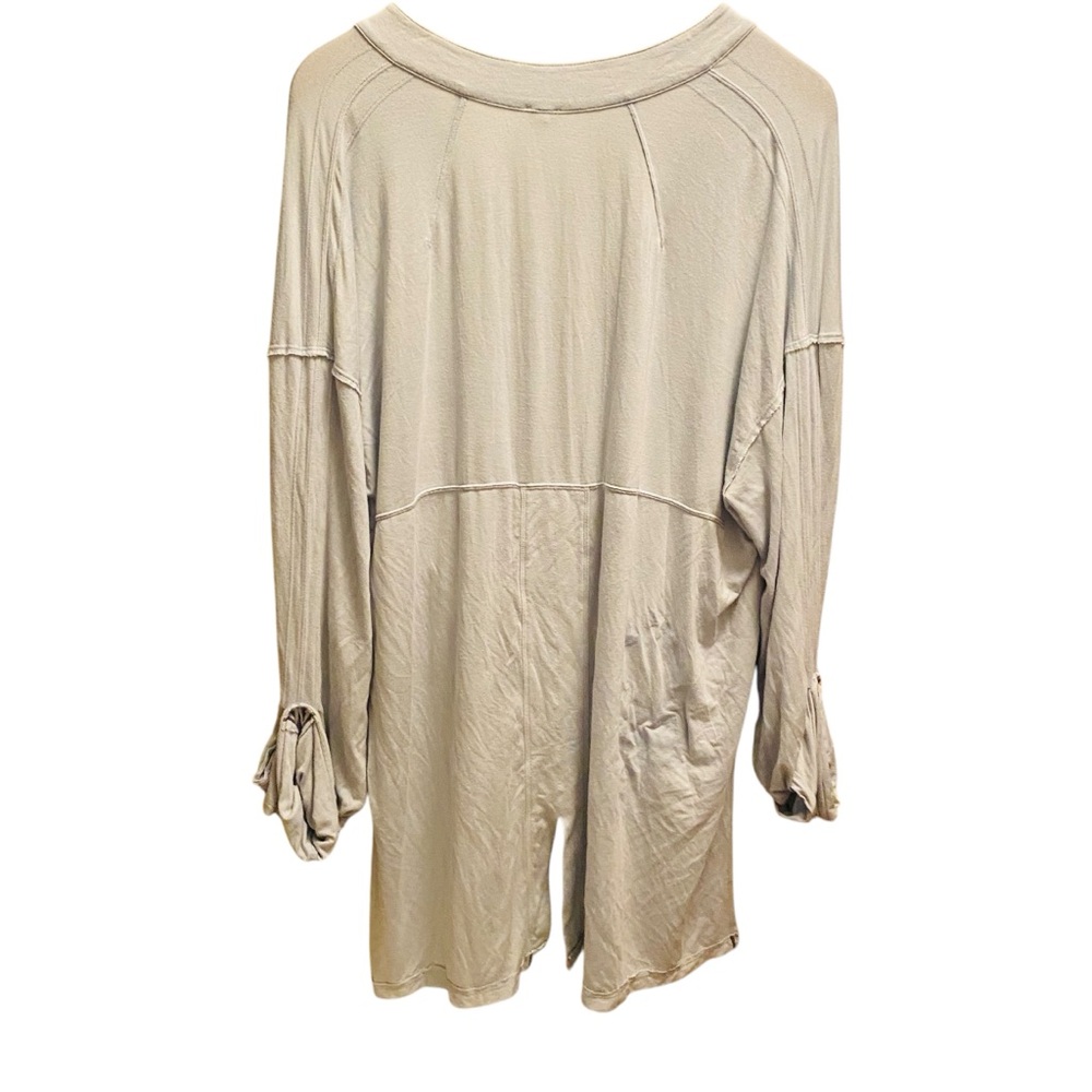 WE THE FREE Light Blue Oversized Snap Front Pajama Style Top - Picture 2 of 7